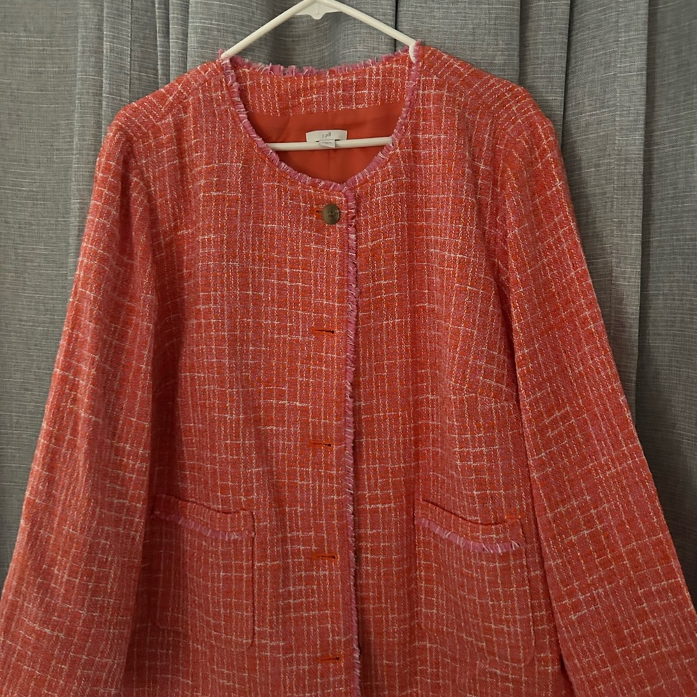 J. Jill Vibrant Red Tweed Blazer